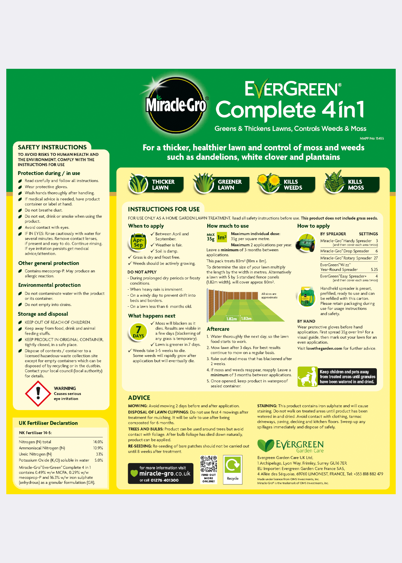 Miracle-Gro Complete 4-in-1Treatment Bag 80sqm