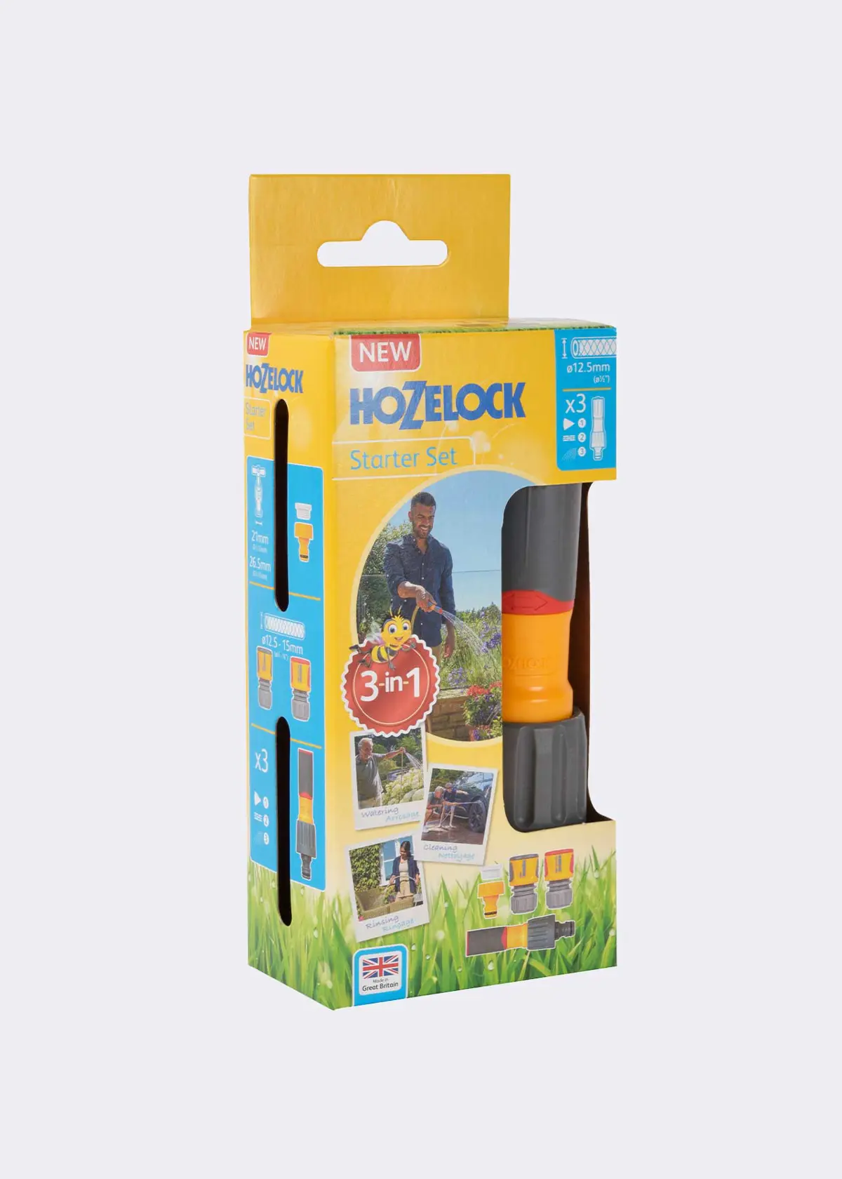 A photo of Hozelock 3in1 Nozzle Plus & Fittings Starter Set