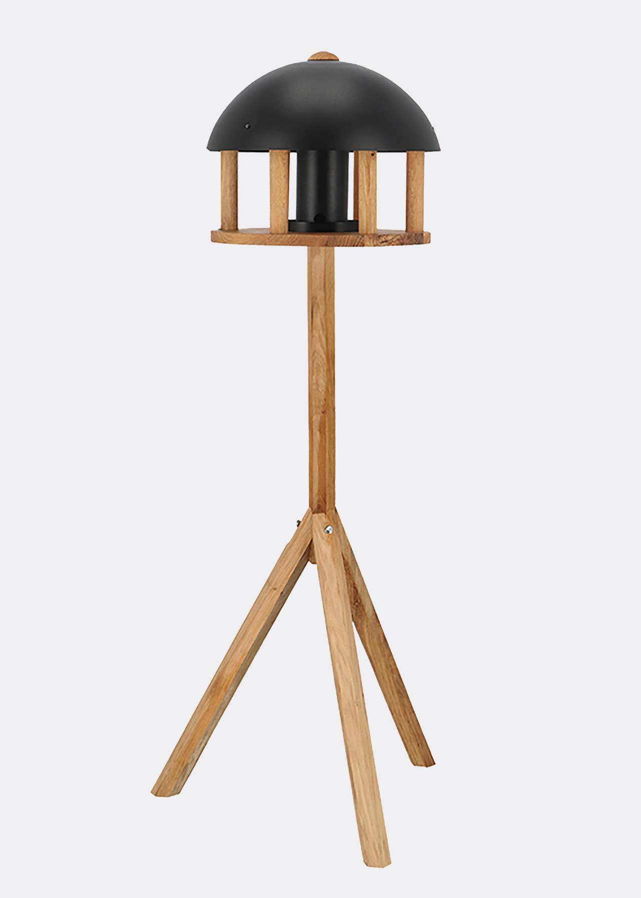 Round Oak Bird Table Black Roof Dobbies Garden Centres