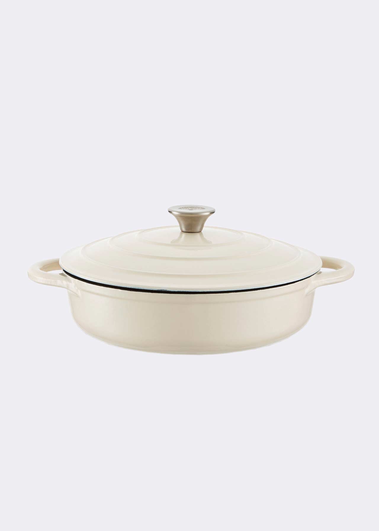 Cast Iron Shallow Casserole Dish 28cm Cream Dobbies Garden Centres