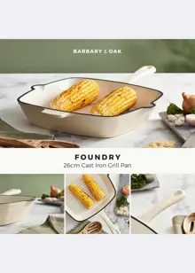 Cast Iron Grill Pan 26cm Cream