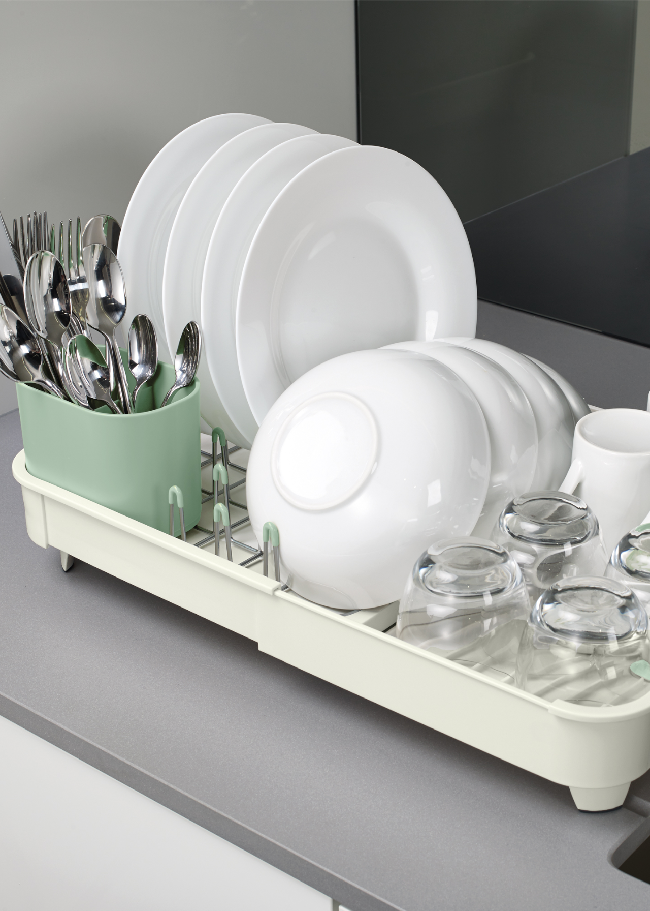 Extend Expandable Dish Rack Stone Grey