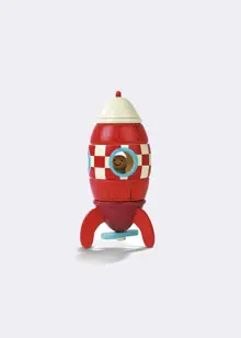 Small Wooden Magnetic Rocket Toy