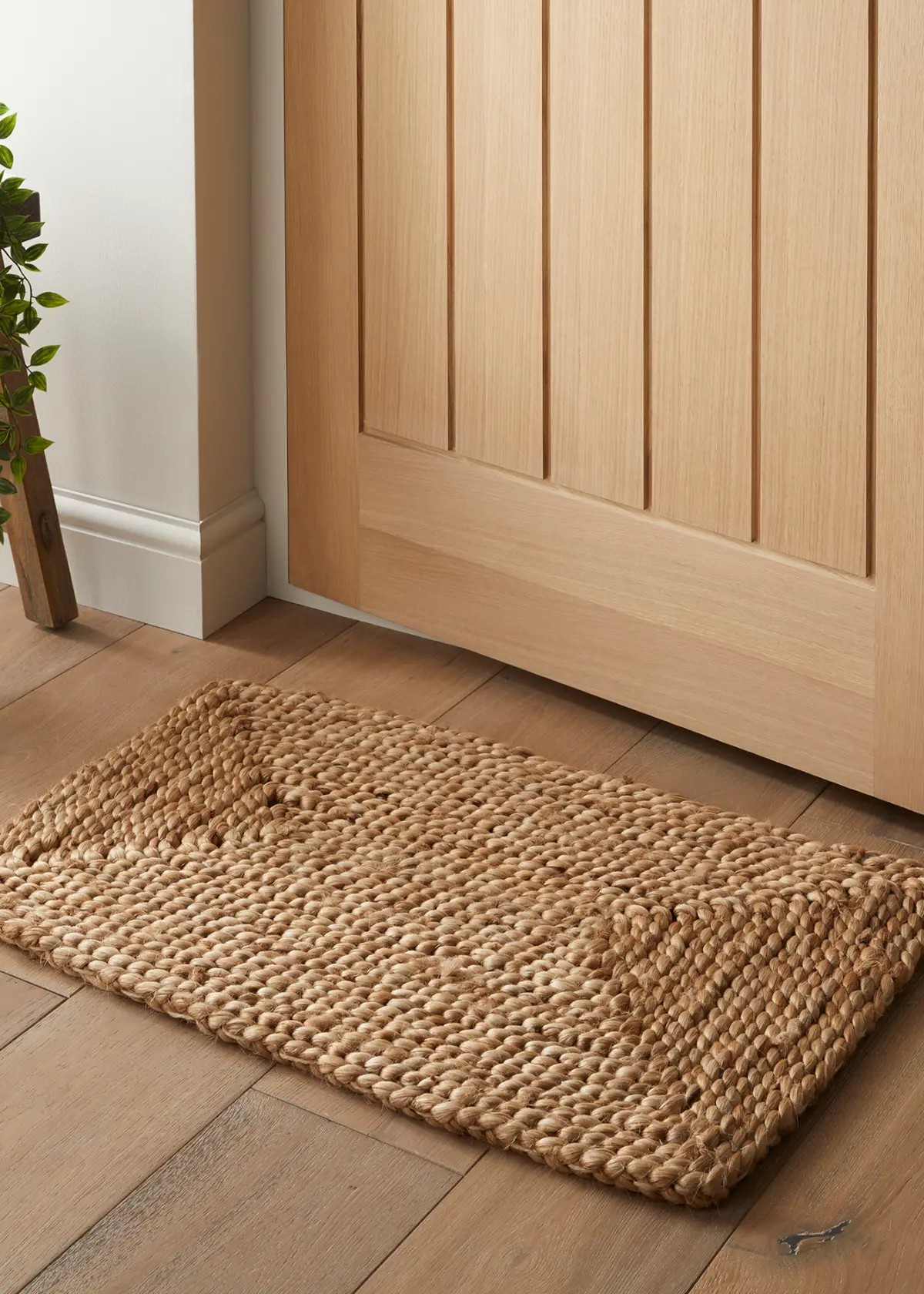 A photo of Rectangle Woven Jute Doormat 45x75cm