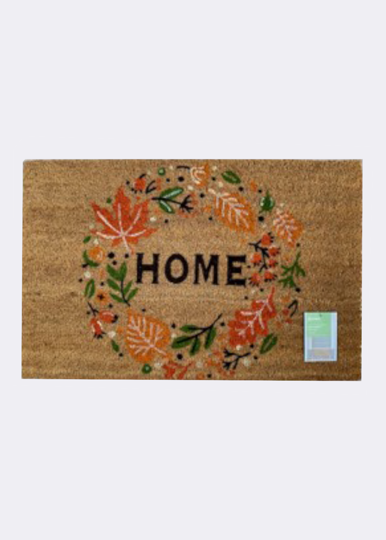 Home Leaves Print Coir Doormat 45x75cm