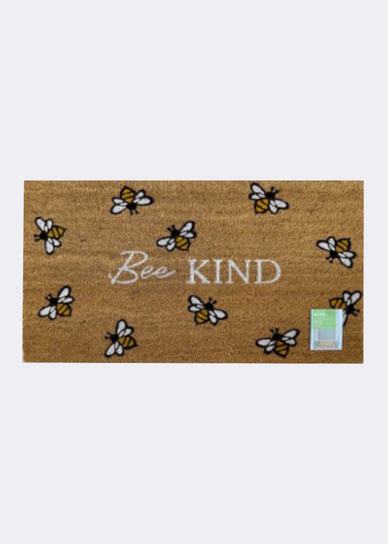 Bee Kind Print Coir Doormat 45x75cm