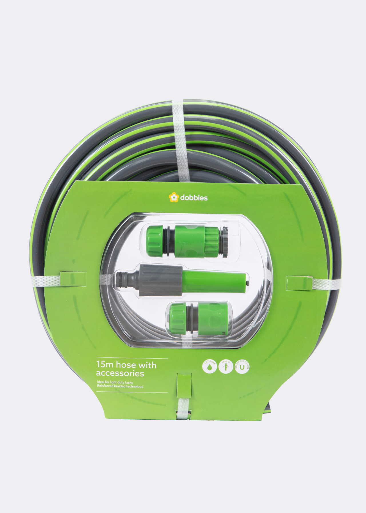 Dobbies 15m garden hose starter kit
