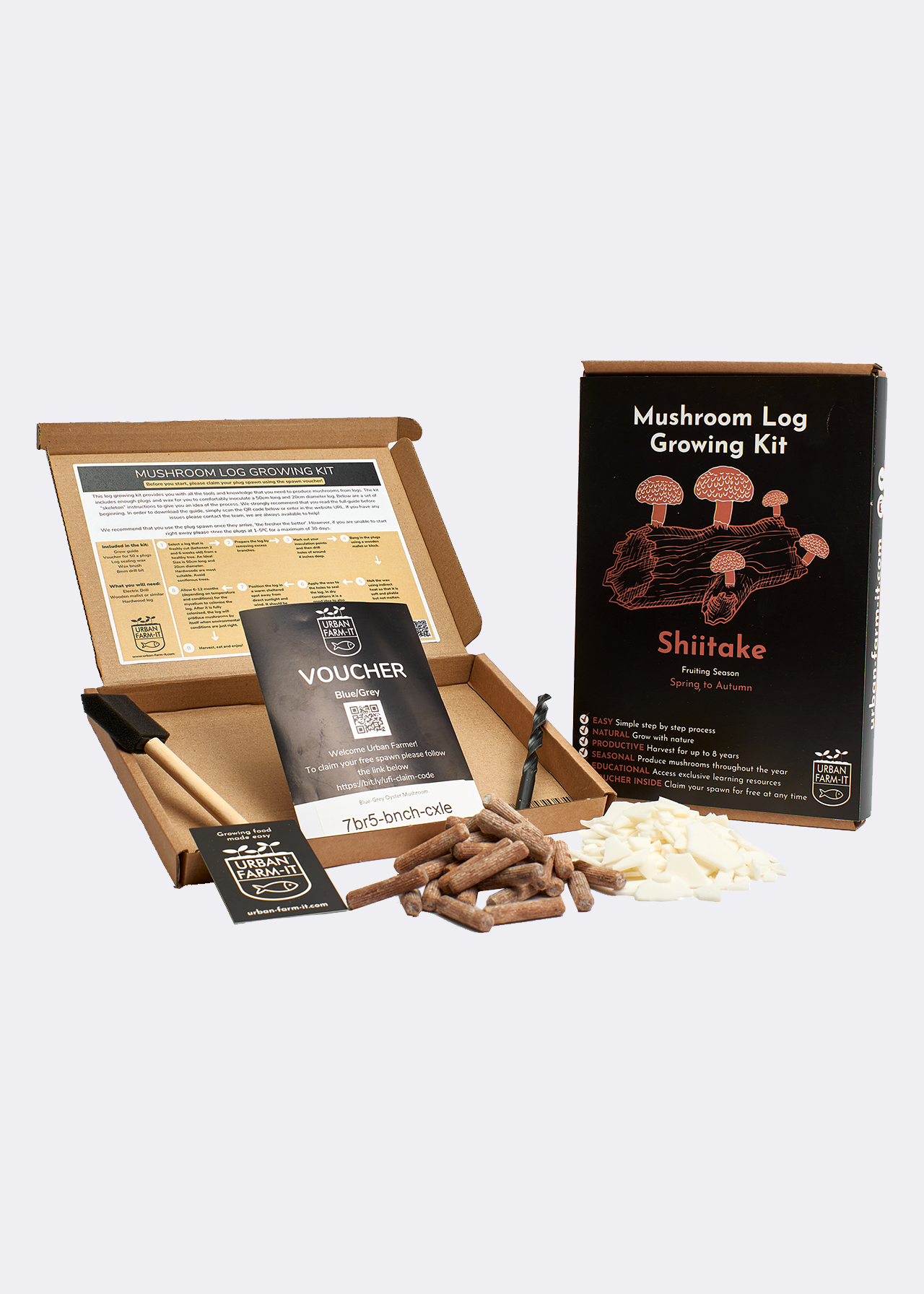 Shiitake Mushroom Log Grow Kit