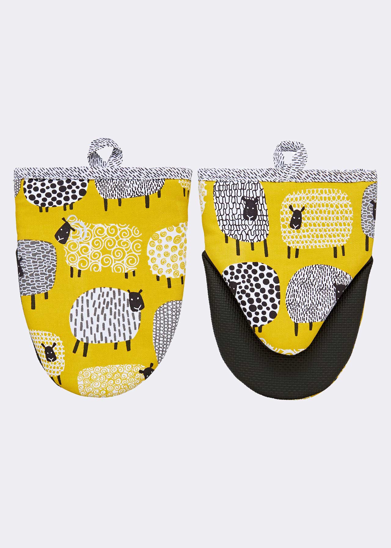 Dotty Sheep Cotton Microwave Mitts