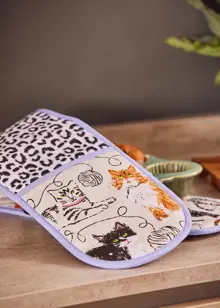 Feline Friends Cotton Double Oven Glove