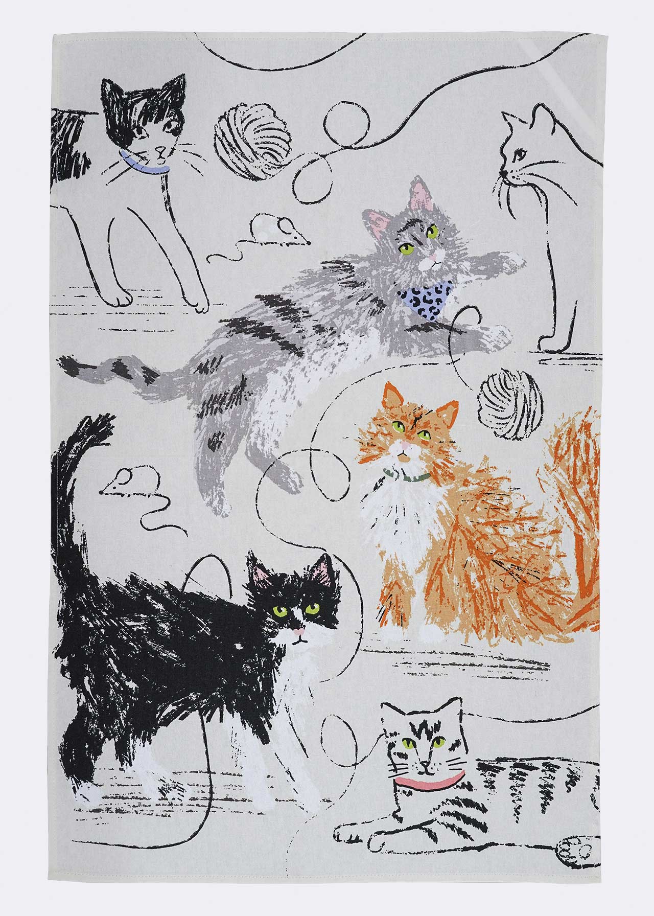 Feline Friends Cotton Tea Towel