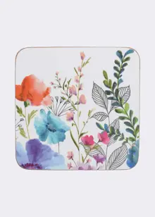 Pack of 4 Meadow Floral Coasters 10.5cm
