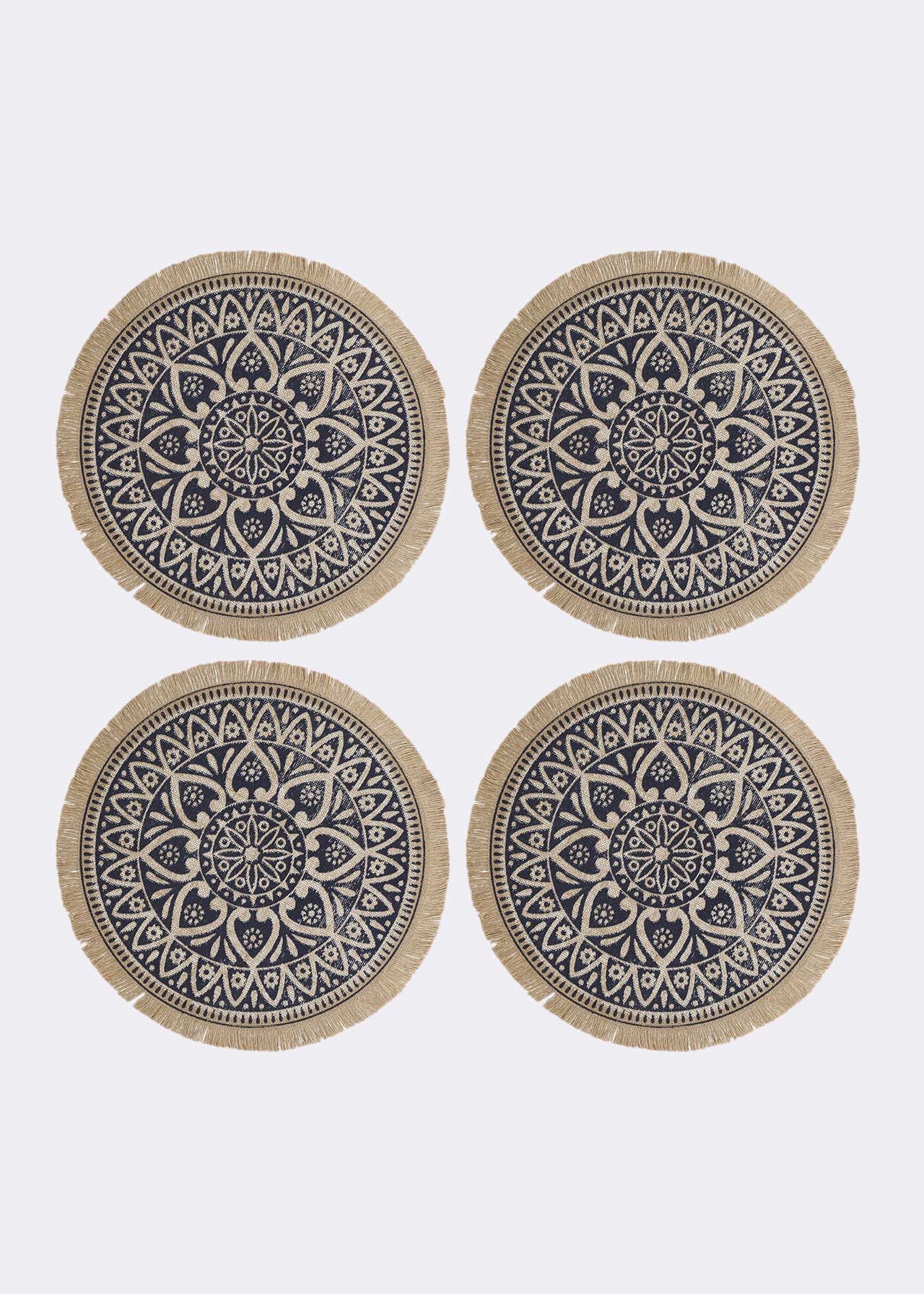 Set Of 4 Blue Woven Placemats 42cm Dobbies Garden Centres