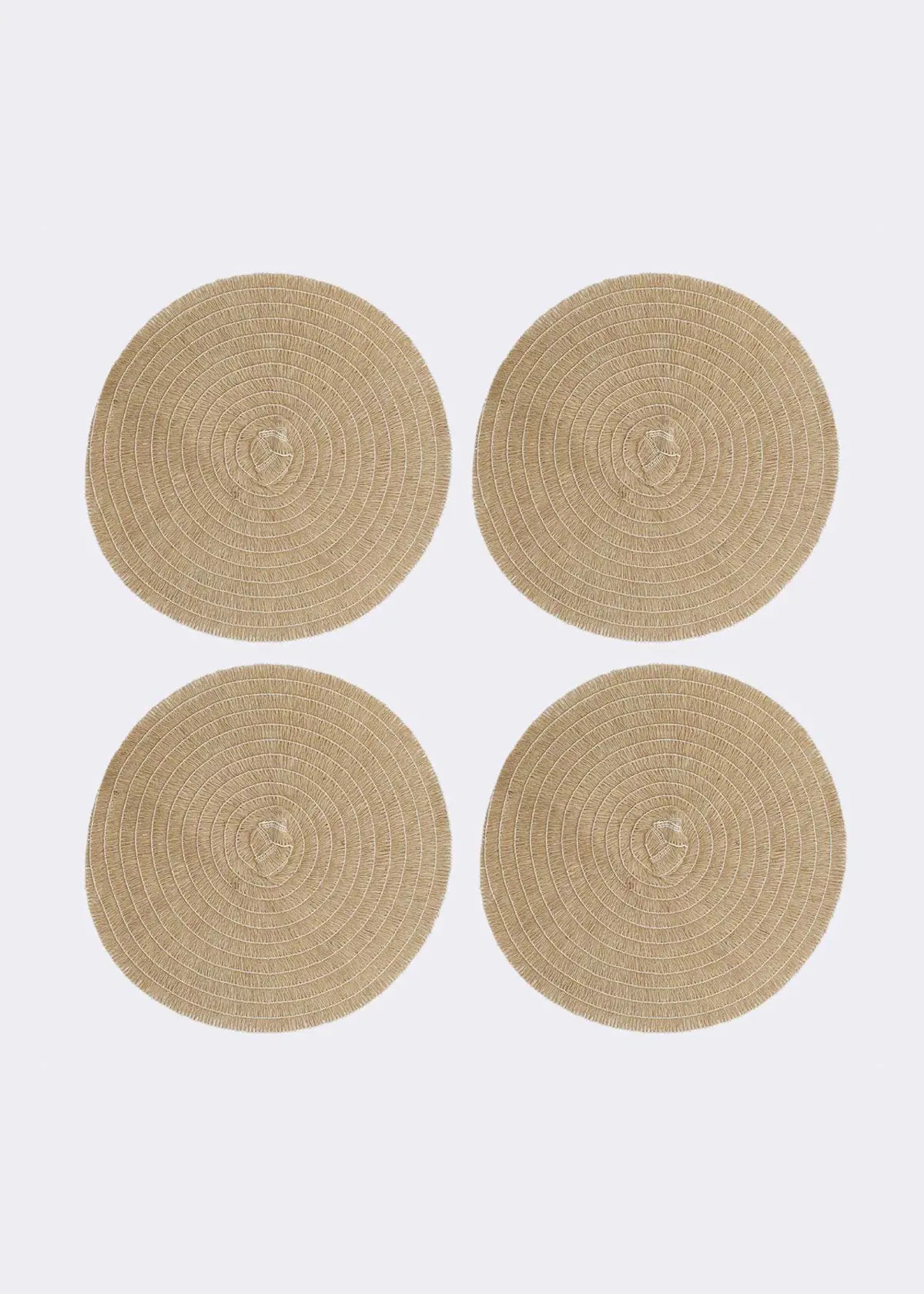 A photo of Set Of 4 Natural Woven Placemats 38cm