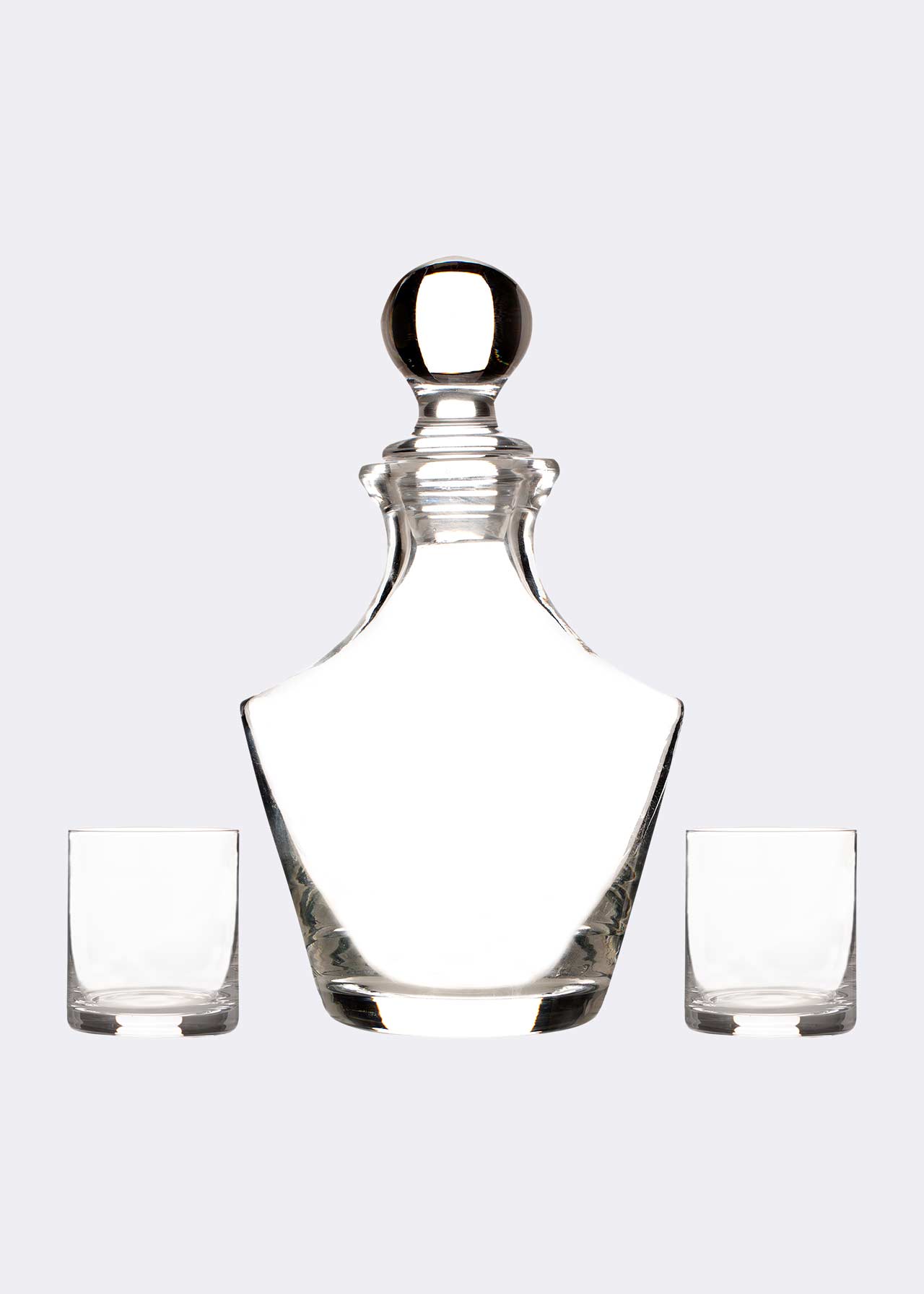 Handmade 1L decanter with old fashioned glasses