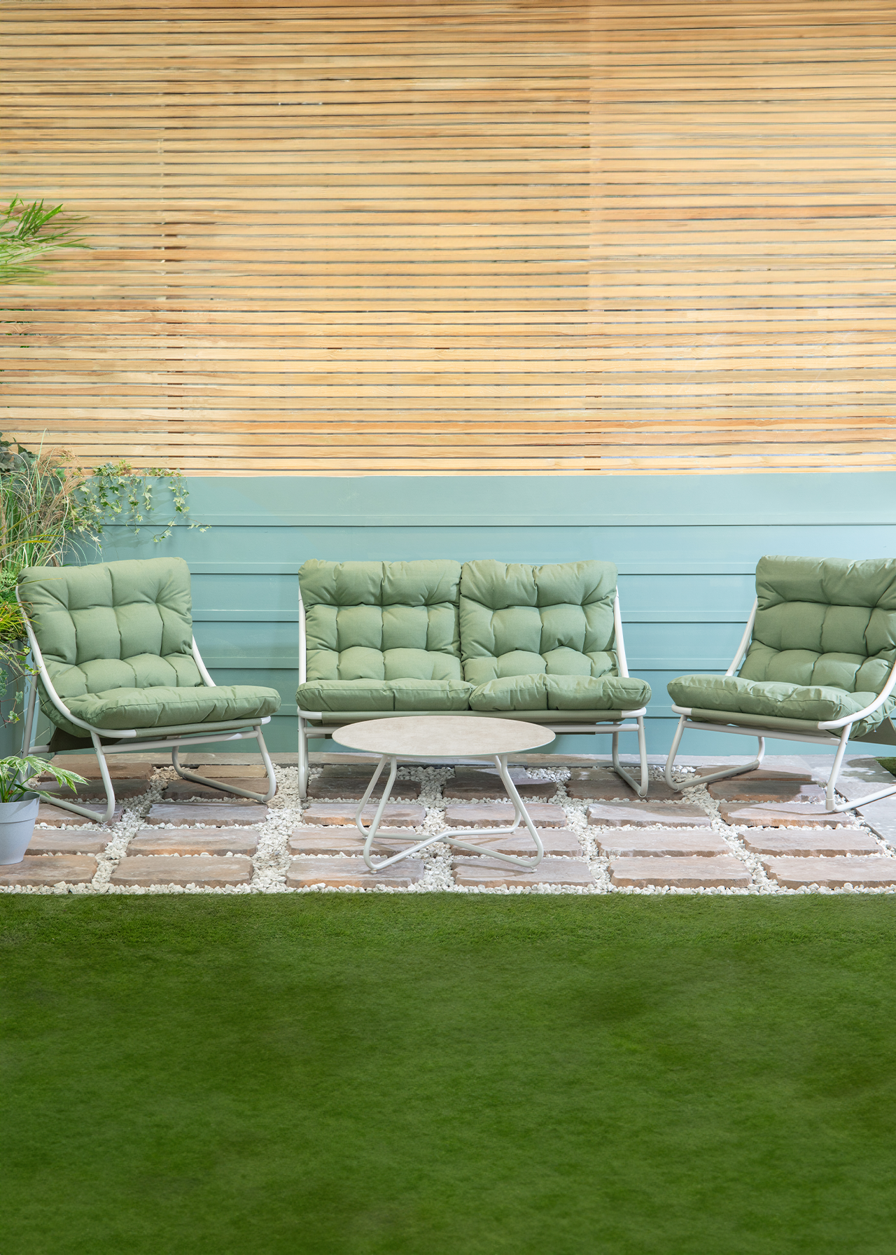 Samba Steel Lounge Set Olive