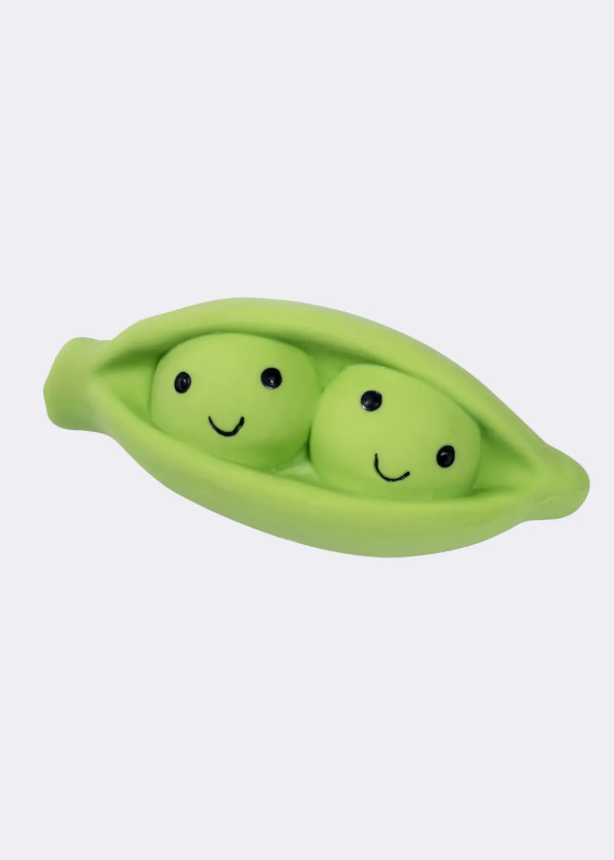 A photo of Foodie Faces Latex Pea Pod Dog Toy Small