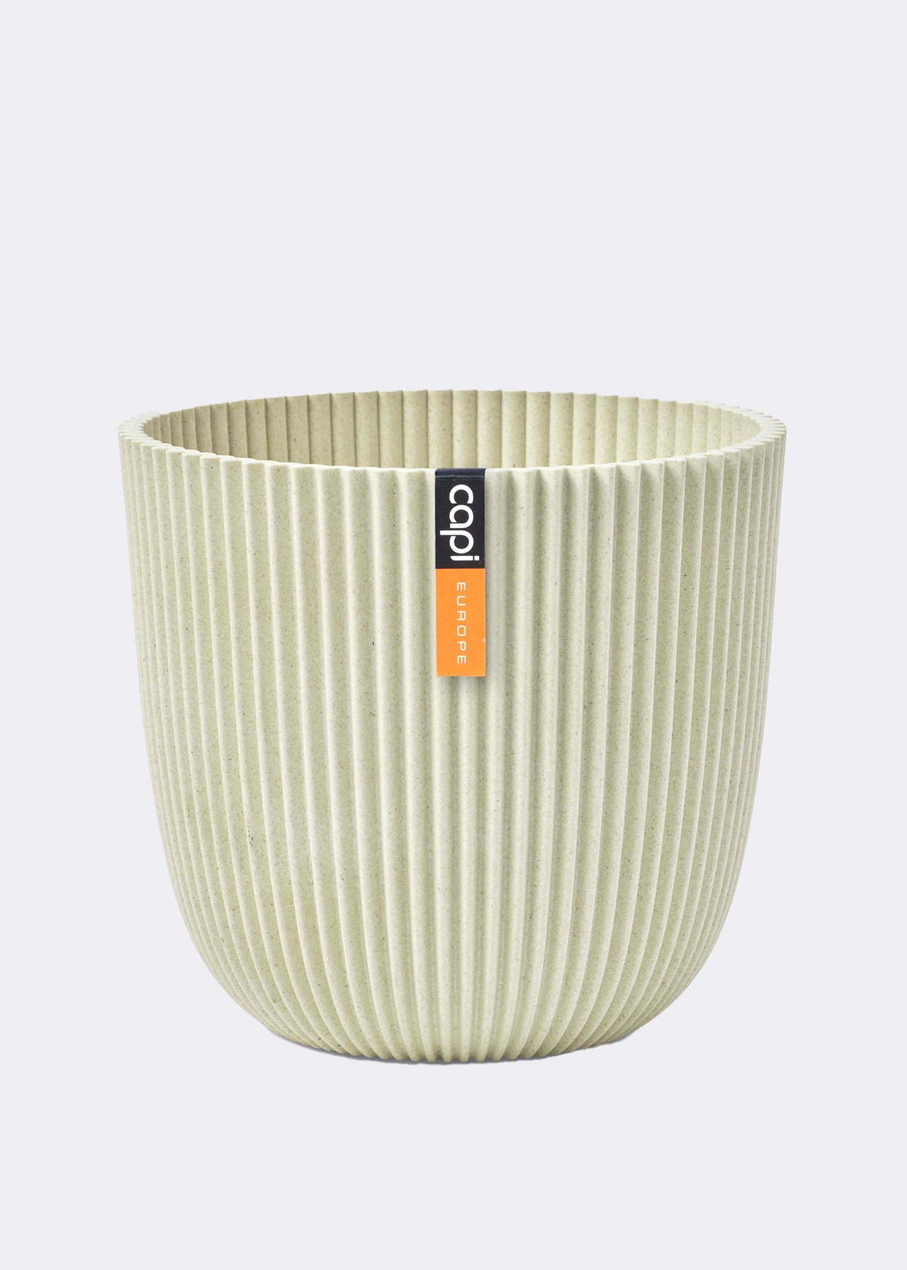 Planter Ball Groove Sawdust White 16.5x15cm