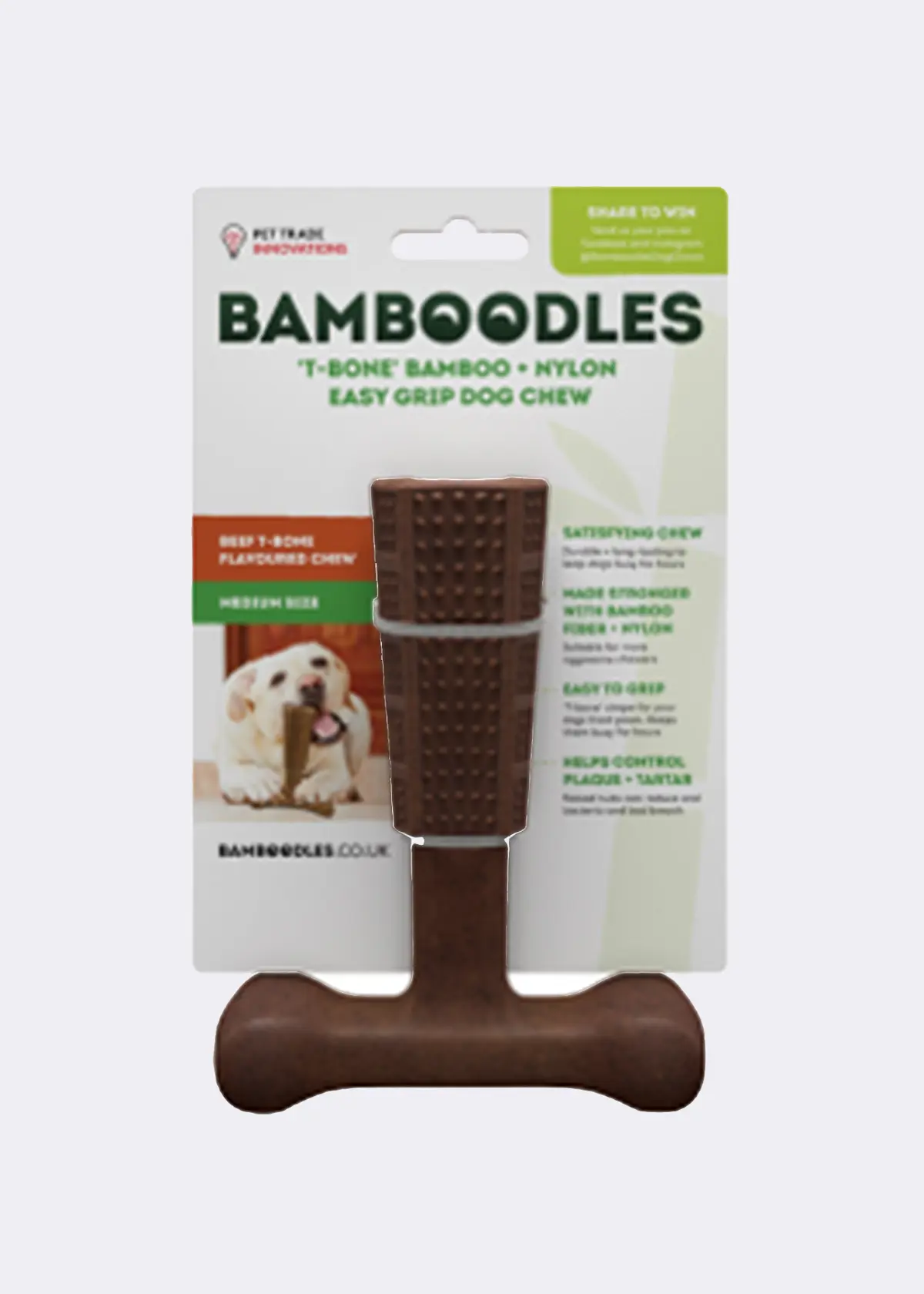 A photo of Bamboodles T-bone Beef Flavour Chew Medium