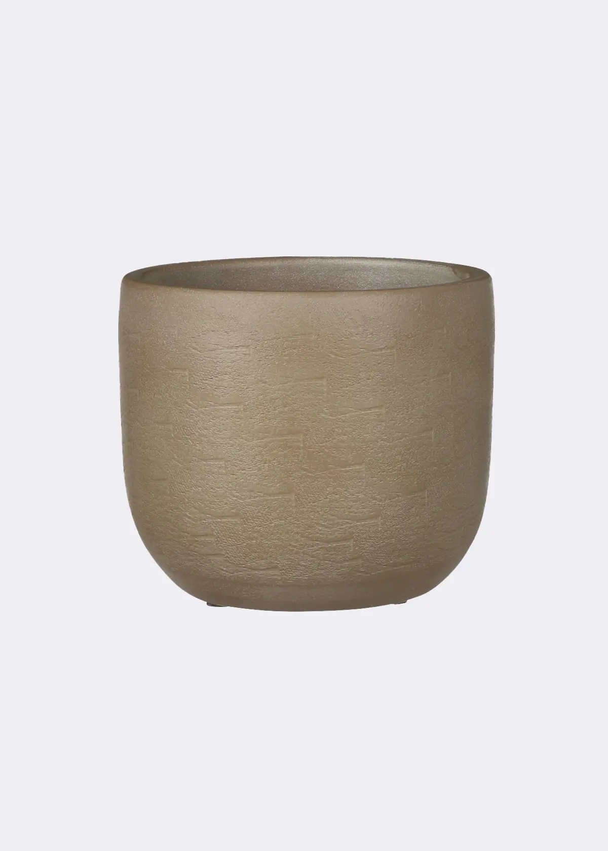 A photo of Nora Pot Round Taupe 17cm