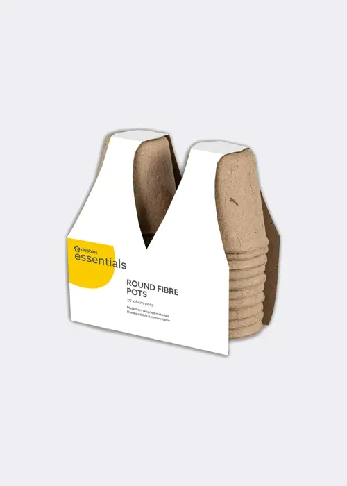 A photo of Pack of 20 Dobbies Fibre Pots 6cm