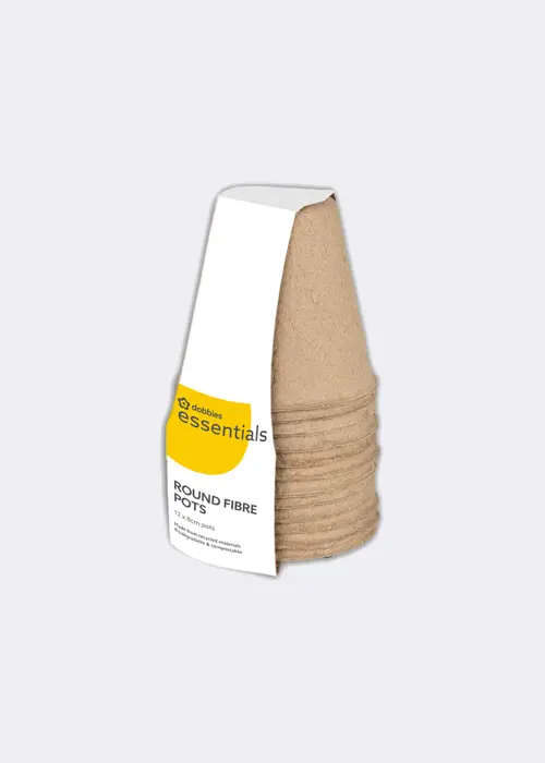 A photo of Pack of 12 Dobbies Fibre Pots 8cm