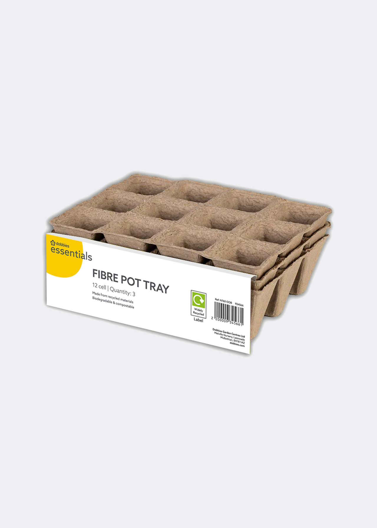 Pack of 3 Dobbies Fibre Pot Trays