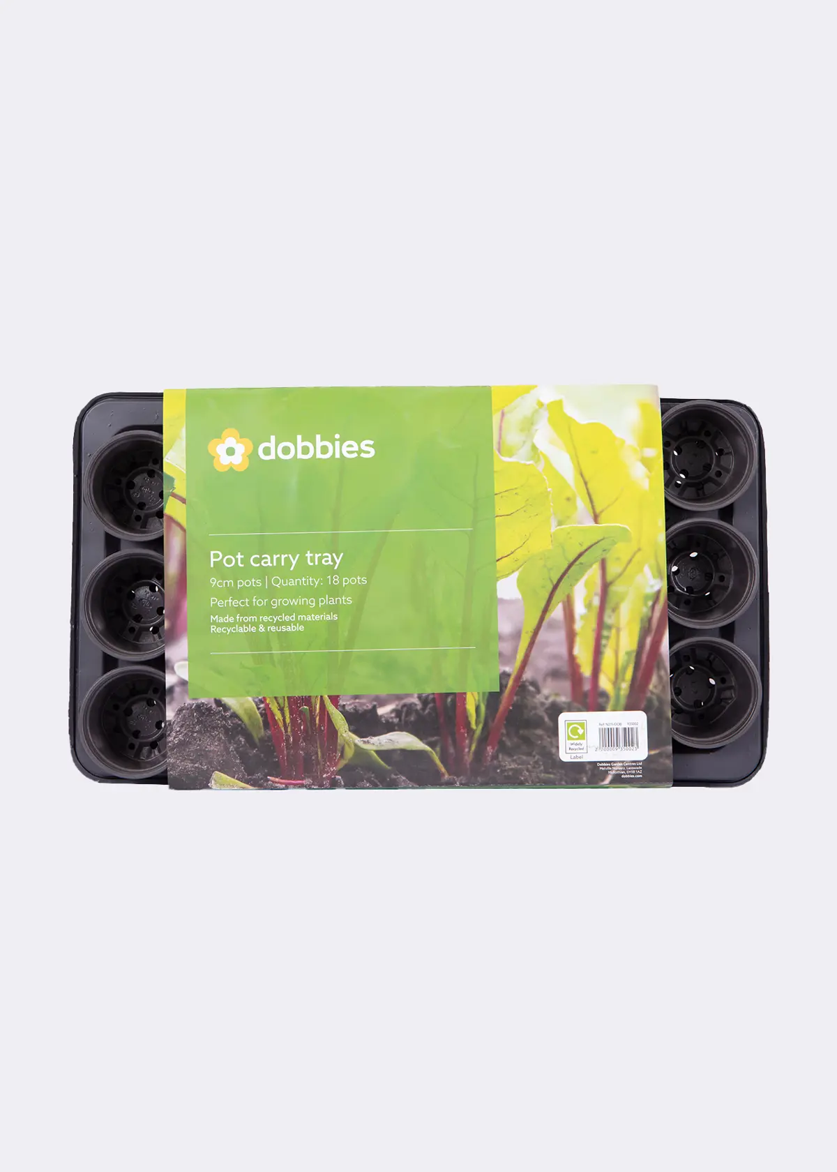 A photo of Dobbies Potting On Tray with 18x9cm Pots