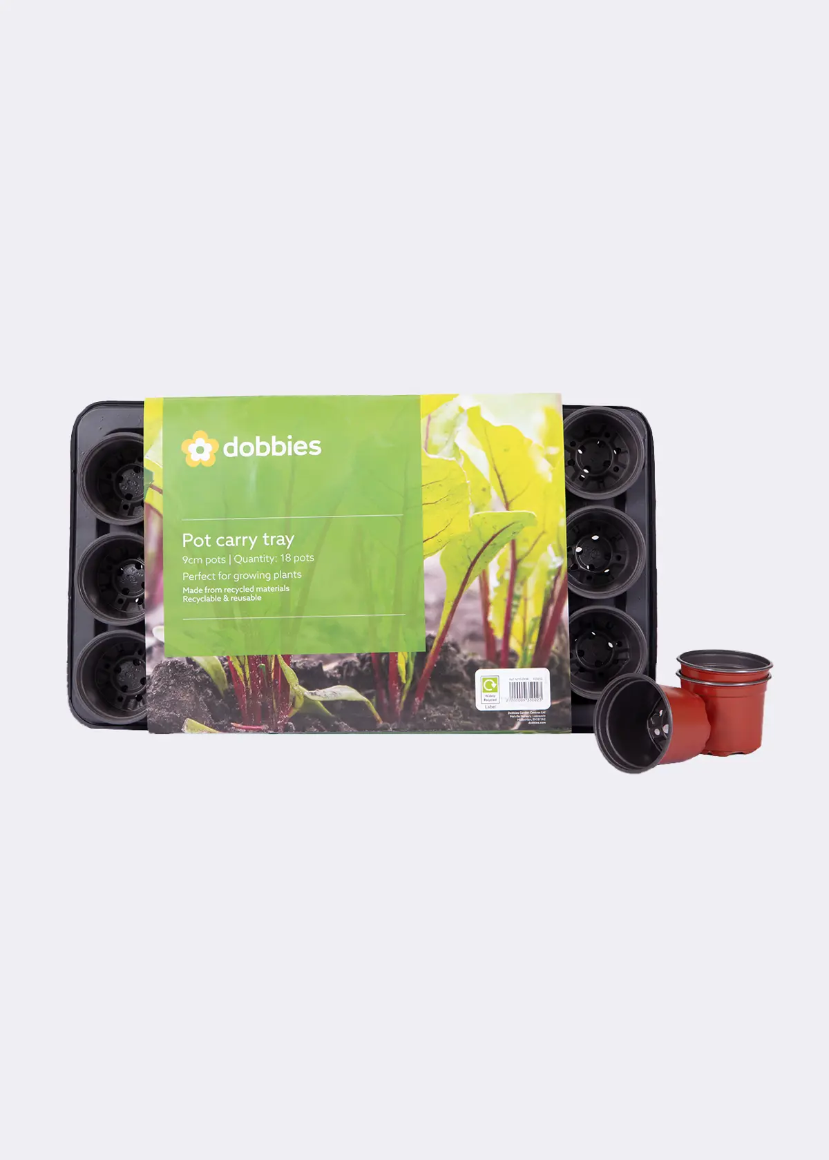 A photo of Dobbies Potting On Tray with 18x9cm Pots