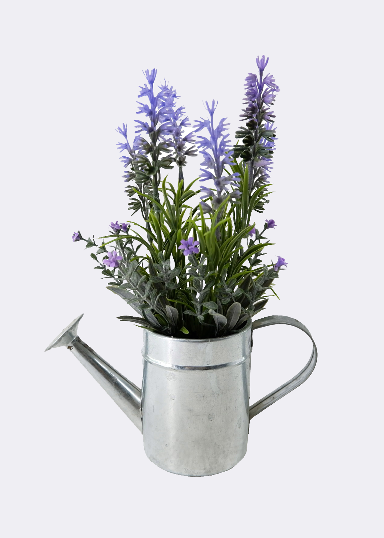 Faux Lavender in Watering Can