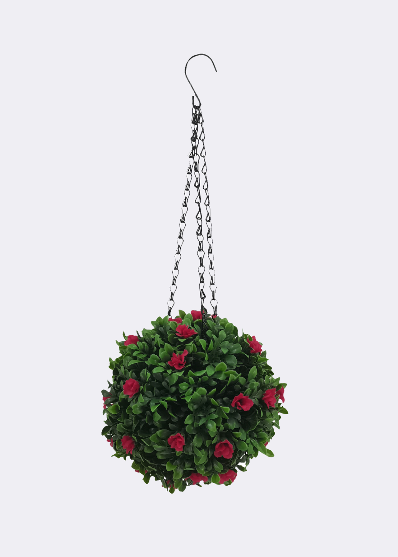 Faux Hanging Floral Topiary Ball Pink