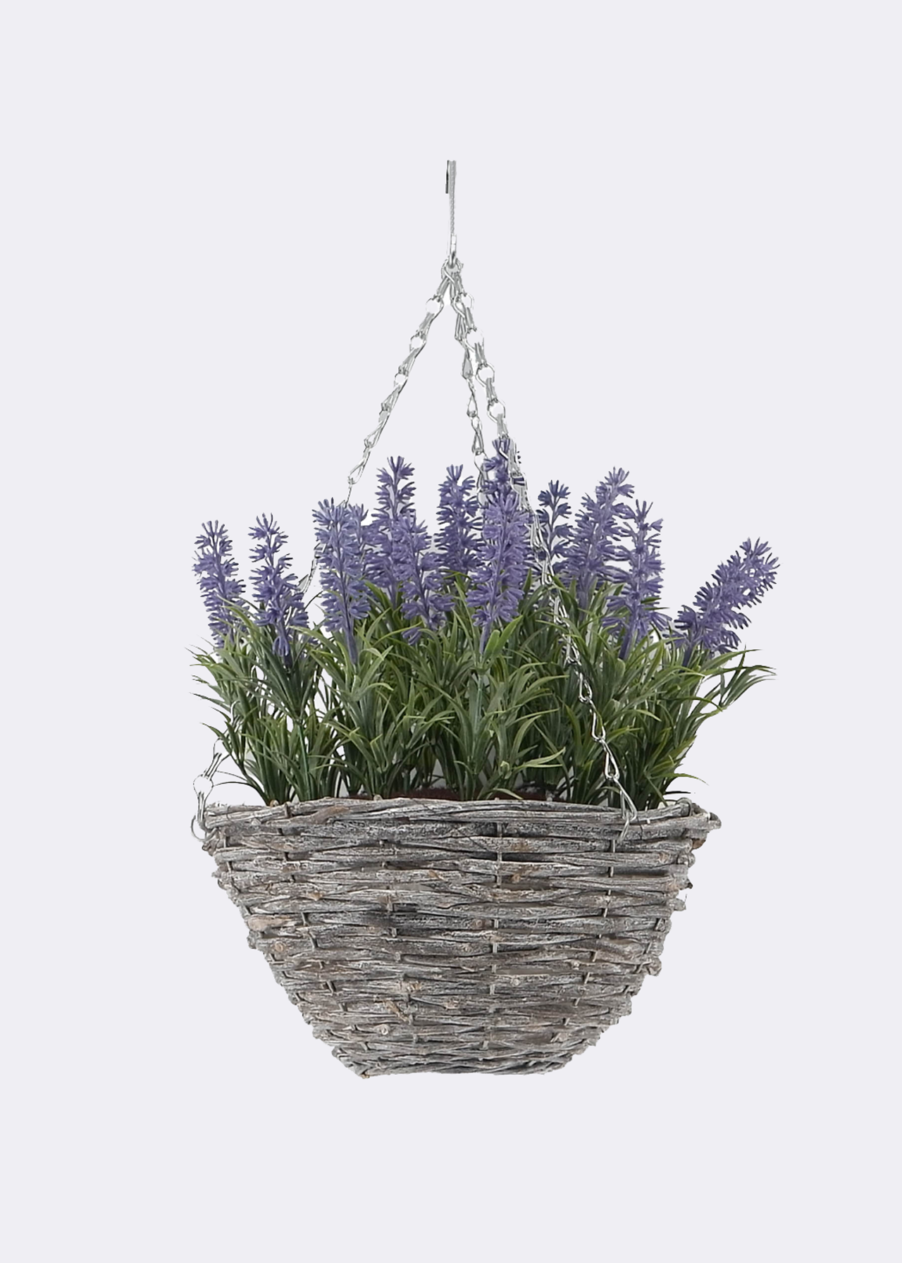 Faux Lavender Hanging Basket