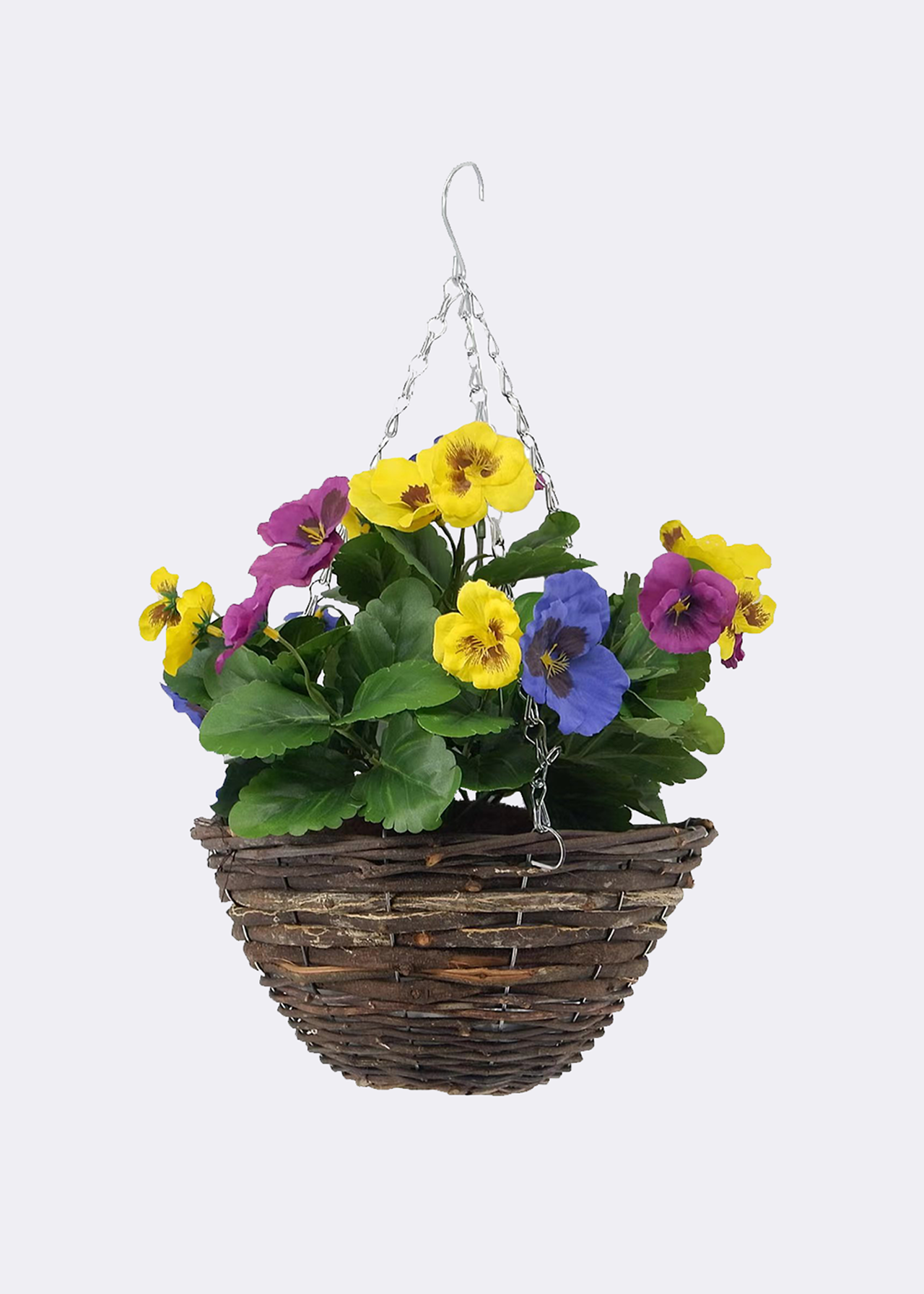 Faux Pansy Hanging Basket