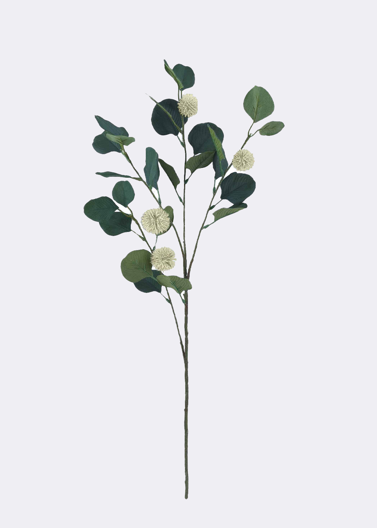 Faux Eucalyptus & Pom Pom Stem 70cm
