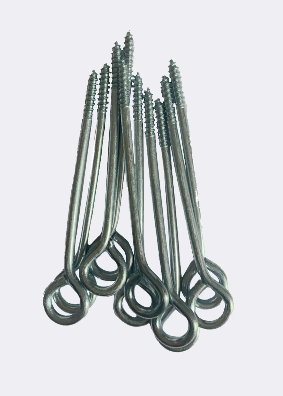A photo of Pack of 10 Screw Vine Eyes 100mm