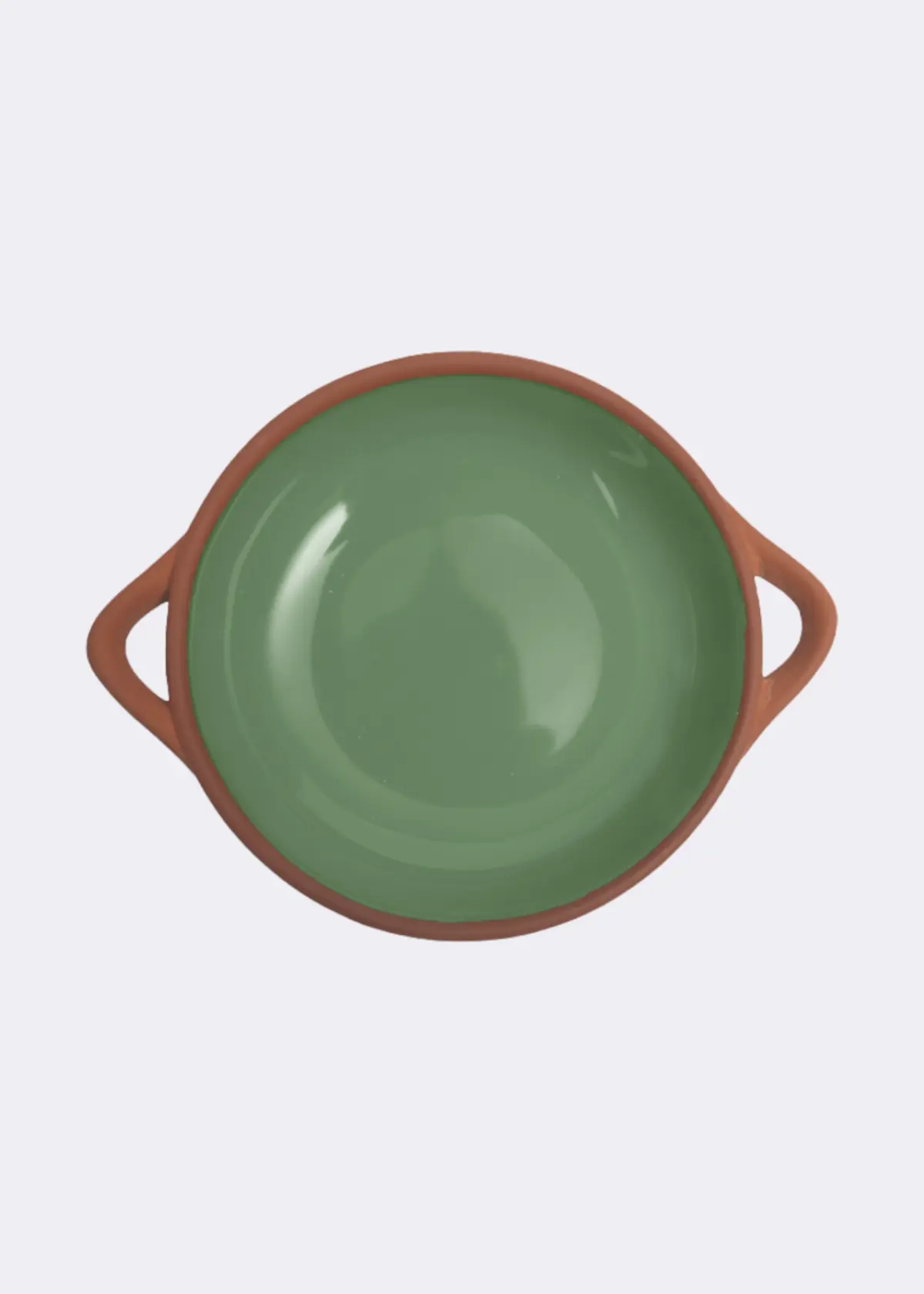 A photo of Sintra Small Glazed Terracotta Tapas Dish Green