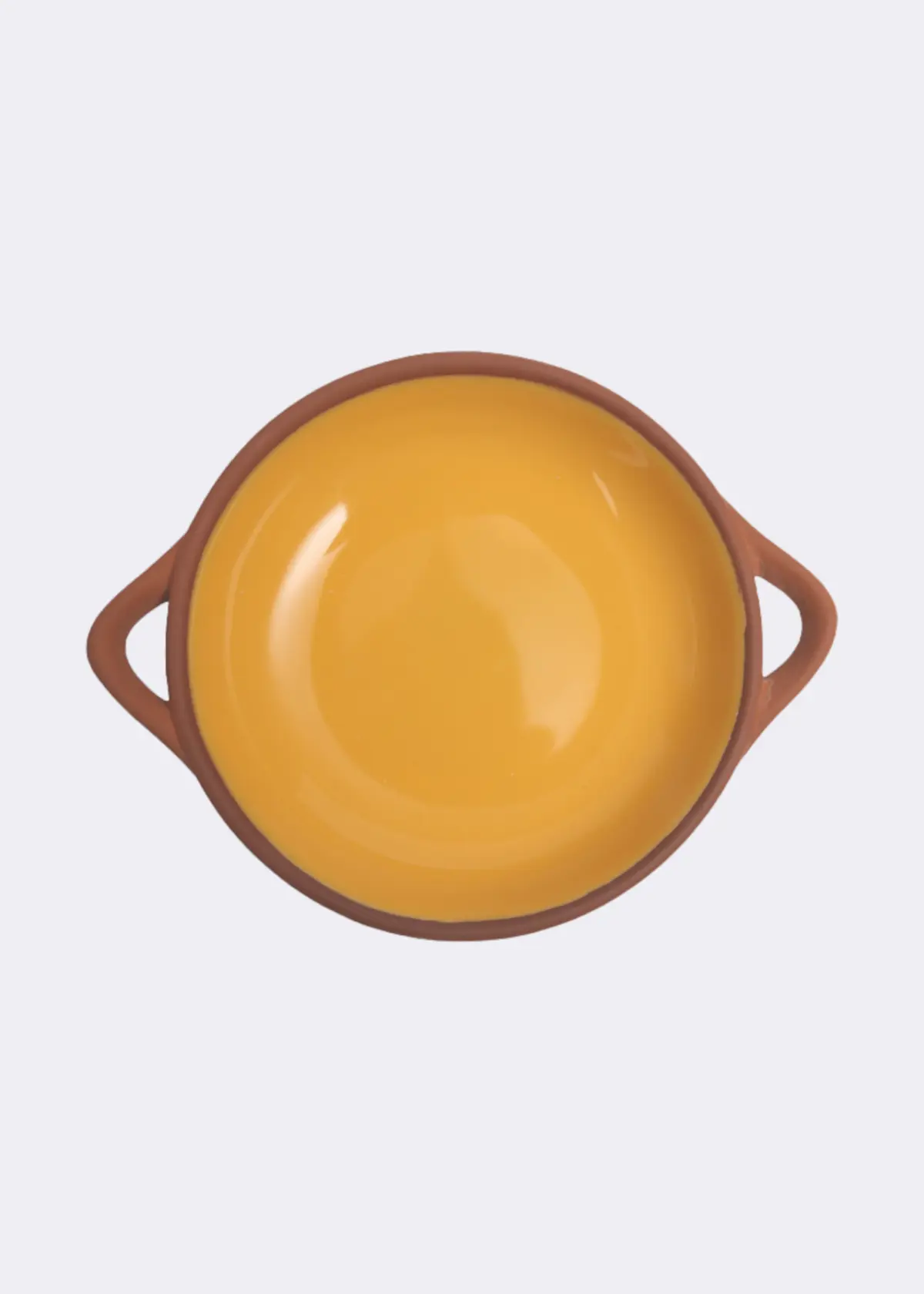 A photo of Sintra Small Glazed Terracotta Tapas Dish Ochre