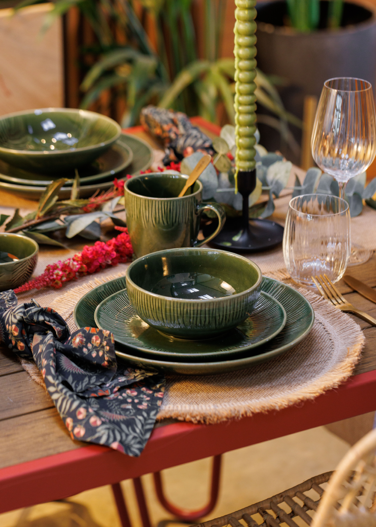 Jardin Stoneware 12 Piece Dinner Set