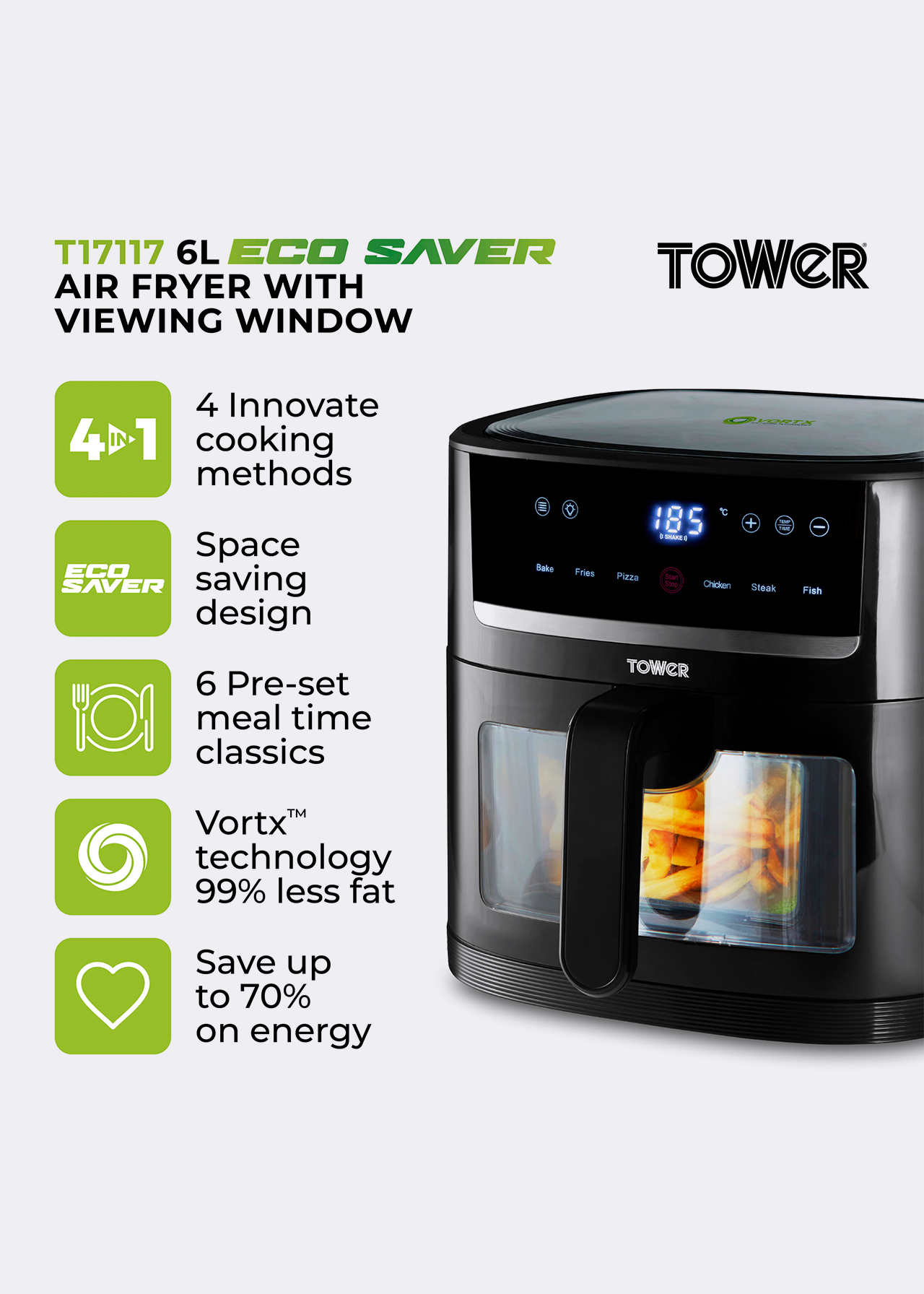 6L Vortx SpaceSaver Air Fryer