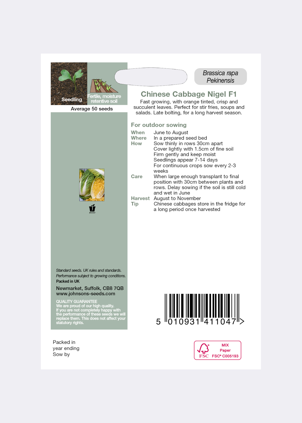 Chinese Cabbage Nigel F1 Seeds