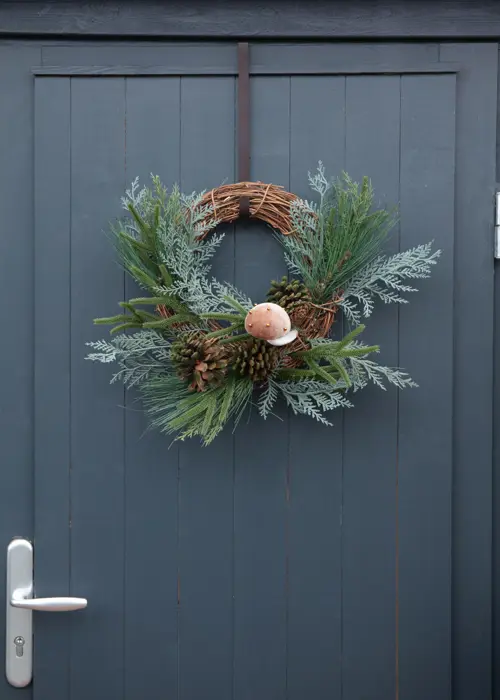 Willow Wreath With Pinecones & Toadstools 40cm