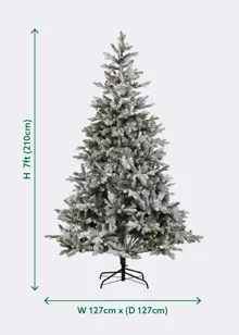 7ft Benmore Snowy Pre-Lit Artificial Christmas Tree