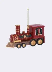Red Antique Acrylic Train Hanging Decoration 11cm