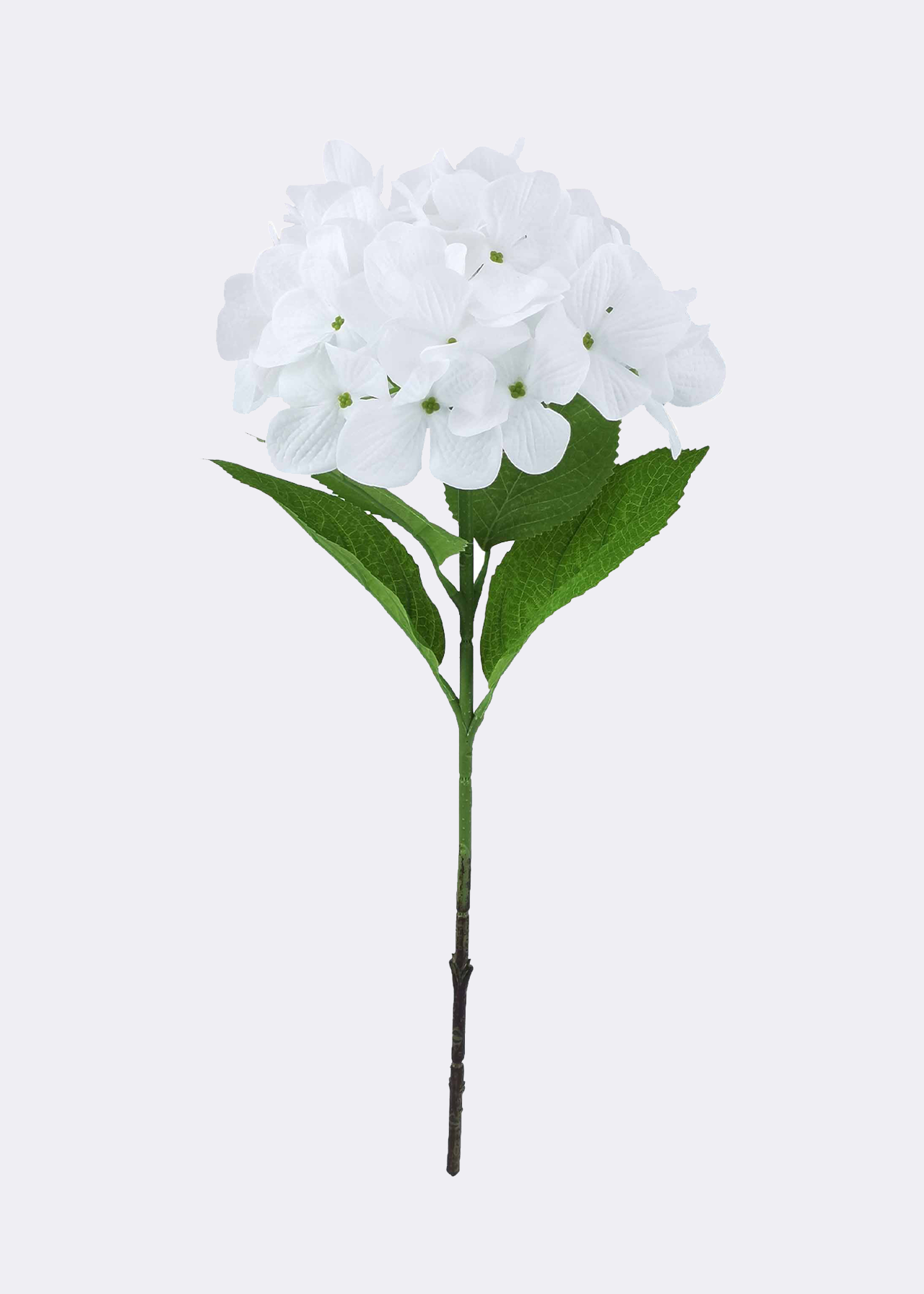 Faux White Hydrangea Stem