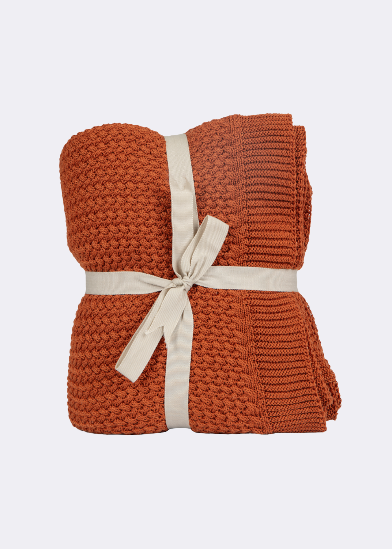 Rust Weave Knitted Throw