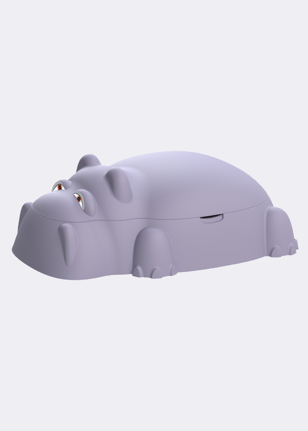 Hippo Sandpit/Pool With Lid Purple