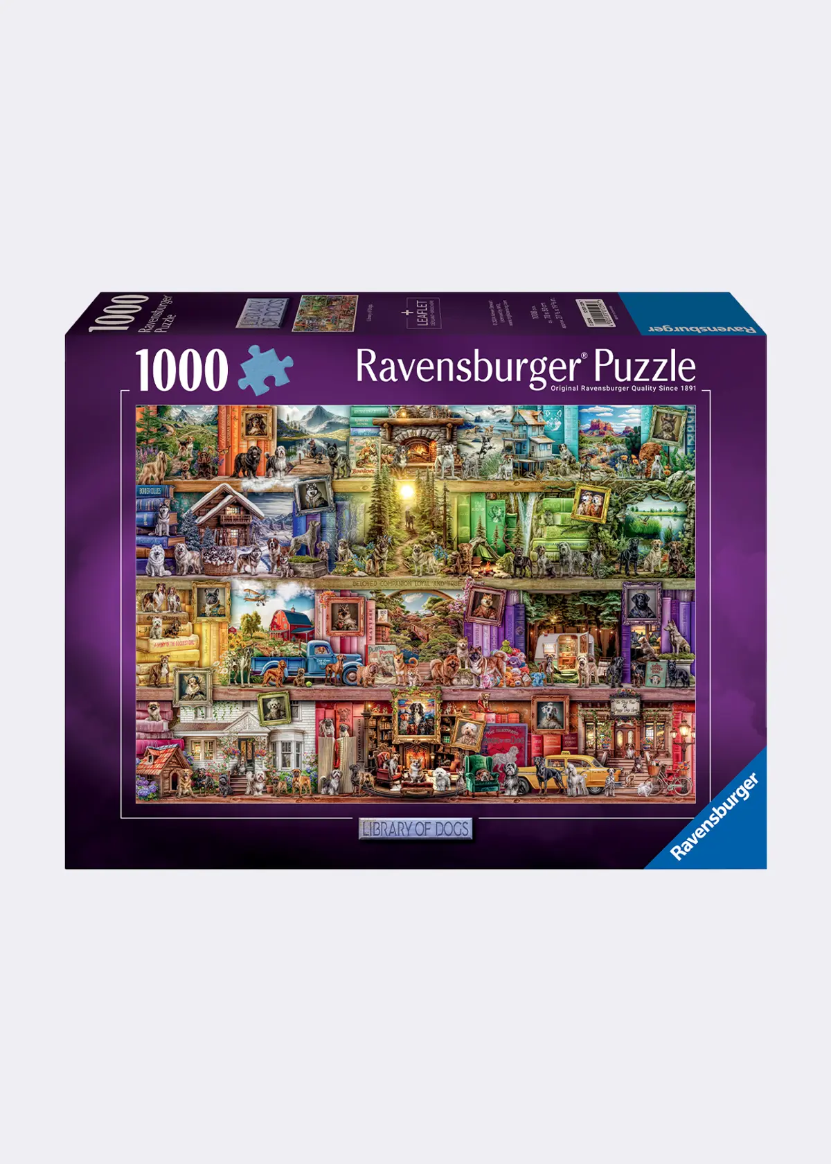 A photo of Library of Dogs 1000 Piece Jigsaw