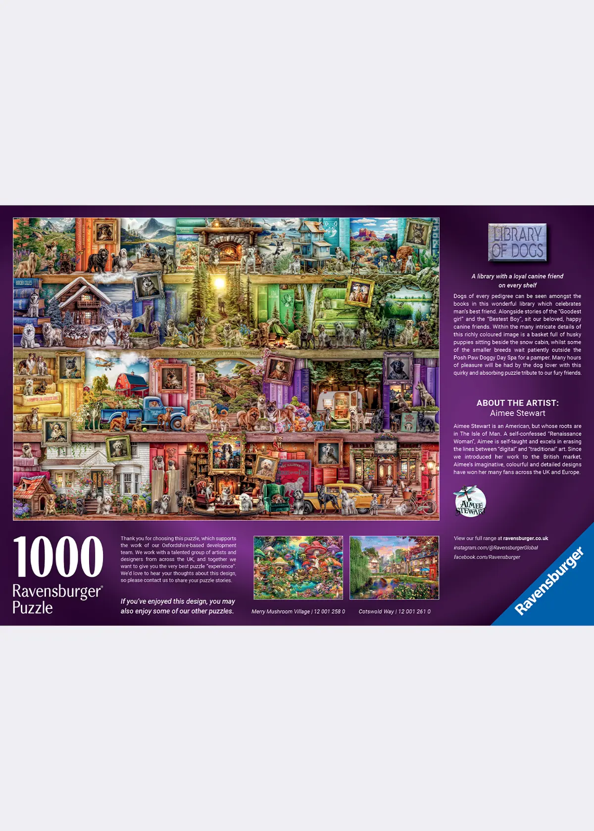 A photo of Library of Dogs 1000 Piece Jigsaw