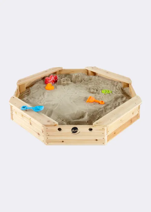 A photo of Plum® Treasure Beach Wooden Sandpit Natural