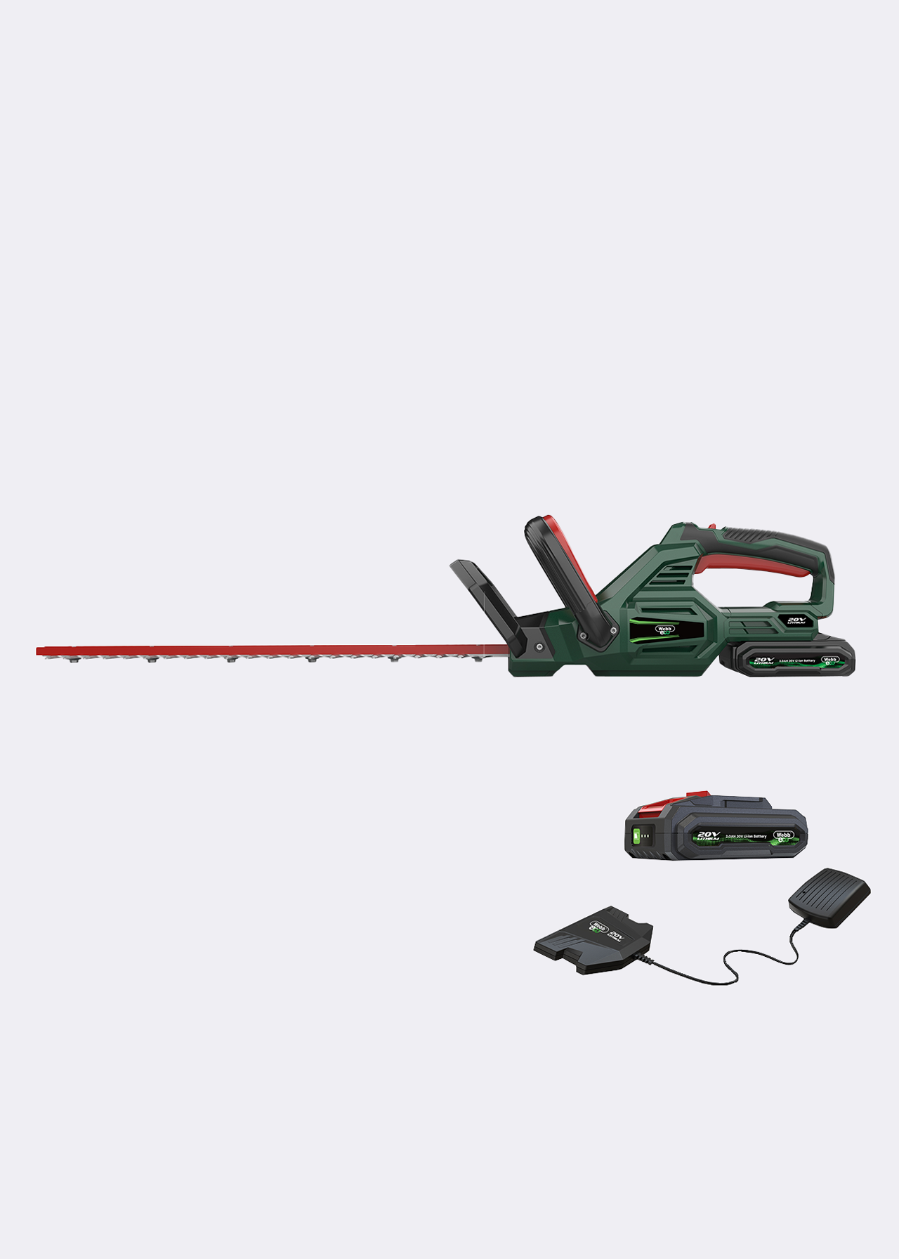 Webb 50cm Cordless Hedgetrimmer with Battery & Charger